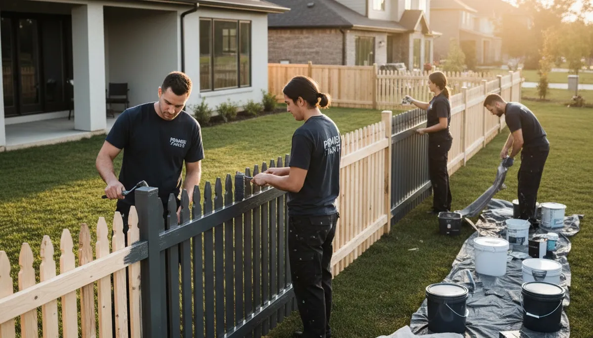 Professional fence painting in Santa Rosa, CA by expert residential painters protecting wood and curb appeal