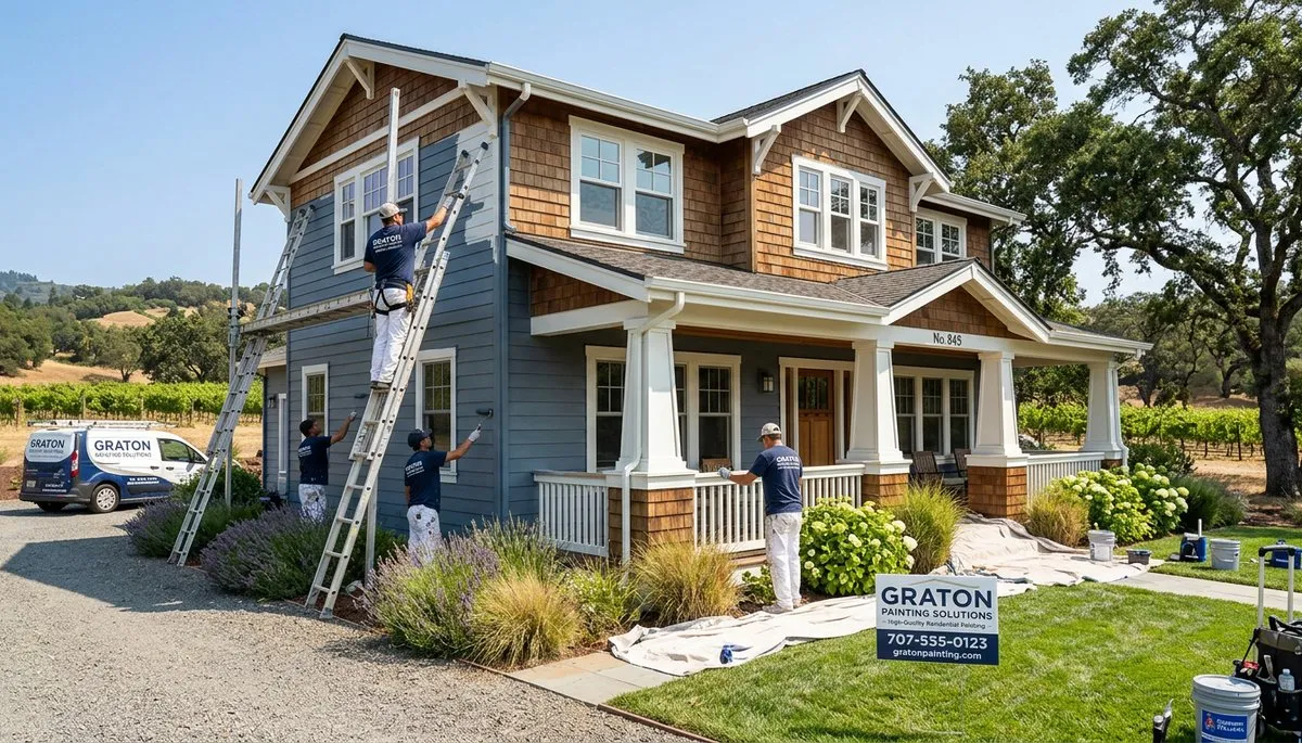 Professional house painters in Santa Rosa, CA providing expert exterior home painting services