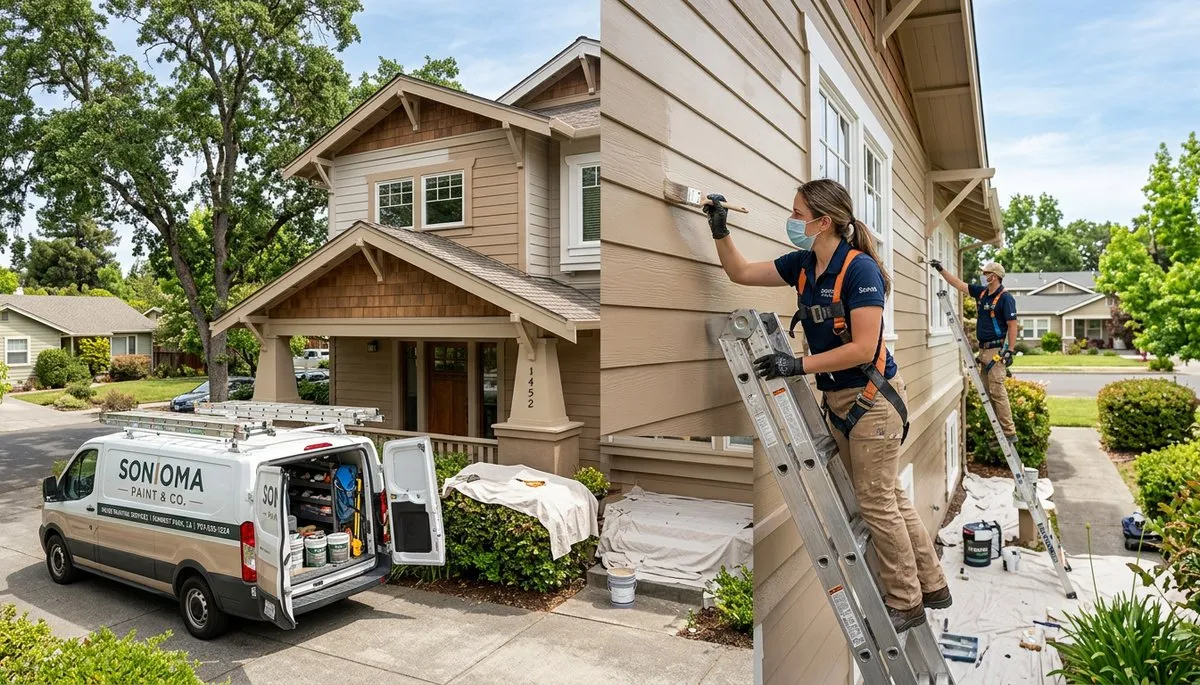 Professional house painters in Santa Rosa CA providing exterior and interior home painting services