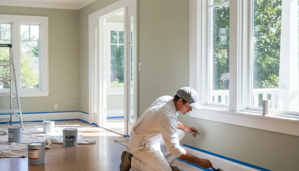 Professional interior trim painting in Santa Rosa, CA highlighting detailed woodwork and clean lines