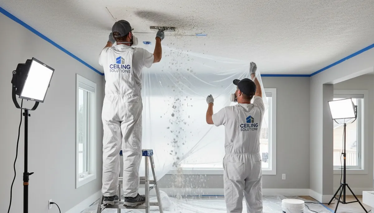 Professional popcorn ceiling removal in Santa Rosa, CA home by expert local painting contractors