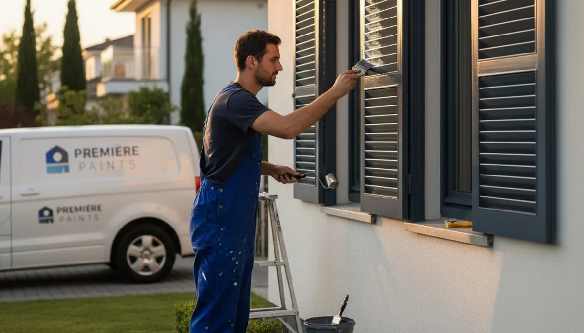 Professional shutter painting on a Santa Rosa, CA home by expert local house painters