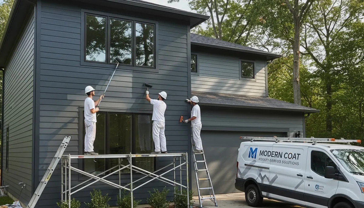 Professional siding painting on a Santa Rosa, CA home by expert local house painters