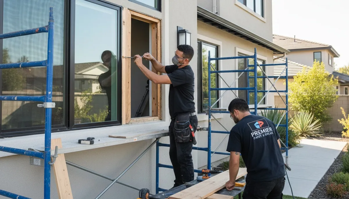 Professional wood rot repair on residential siding in Santa Rosa, CA by local painting experts